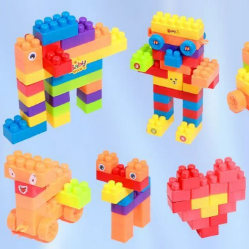 100pcs Building Blocks, Educational DIY Assembly Model Toy, Interlocking Construction Bricks for Intelligence Development