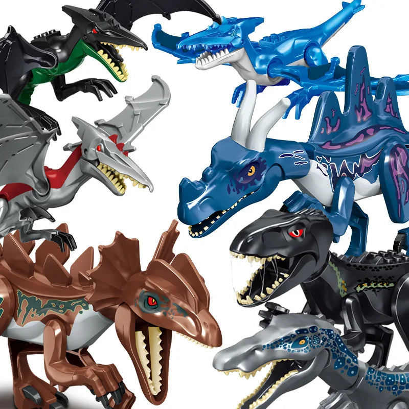 Jurassic Dinosaur World Brutal Raptor T-Rex Triceratops Indominus Rex Model Building Blocks Dino Velociraptor Figure Bricks Toys
